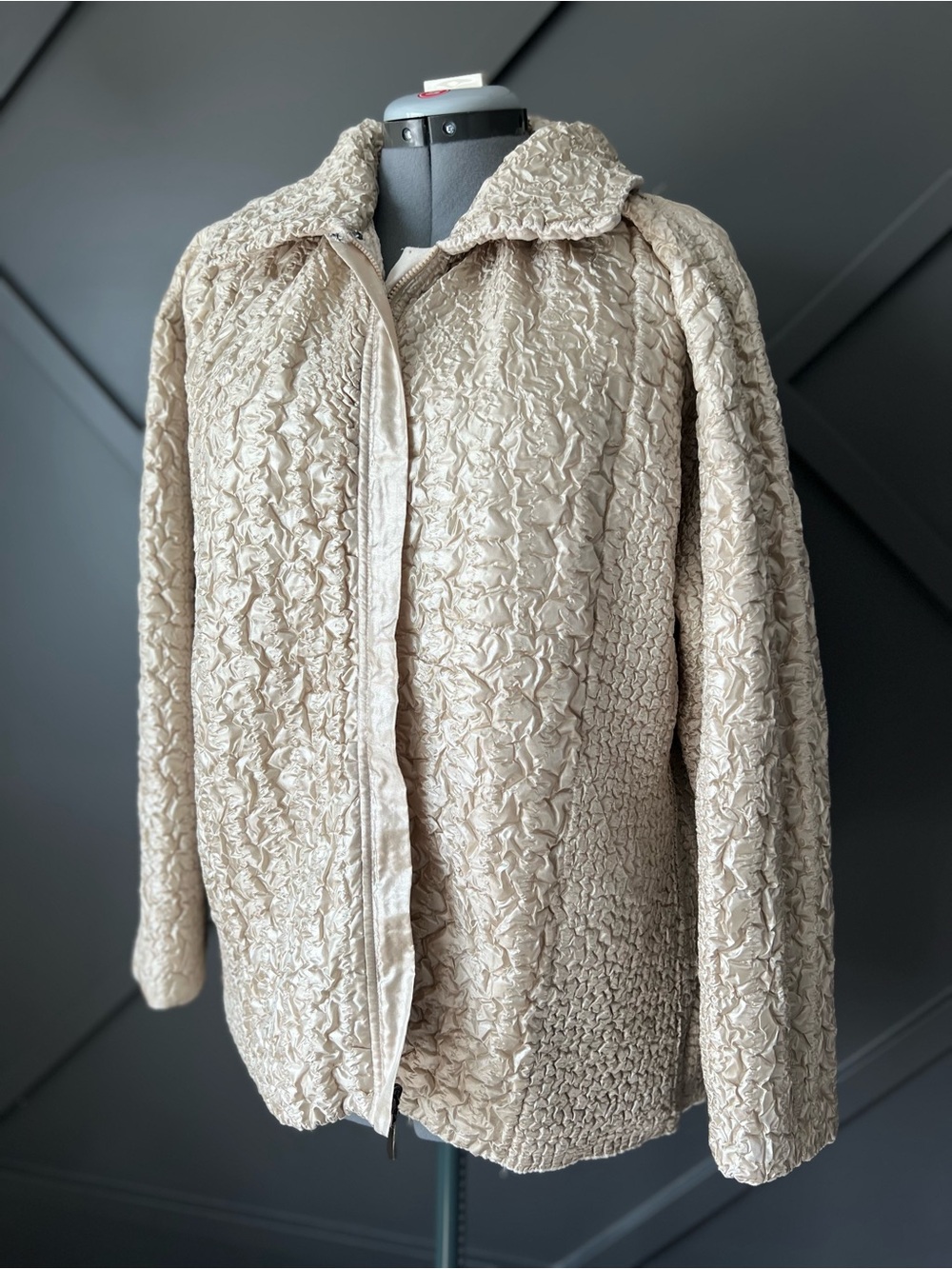 Vintage Reversible Textured Woman's Jacket - Neutral Lightweight Coat